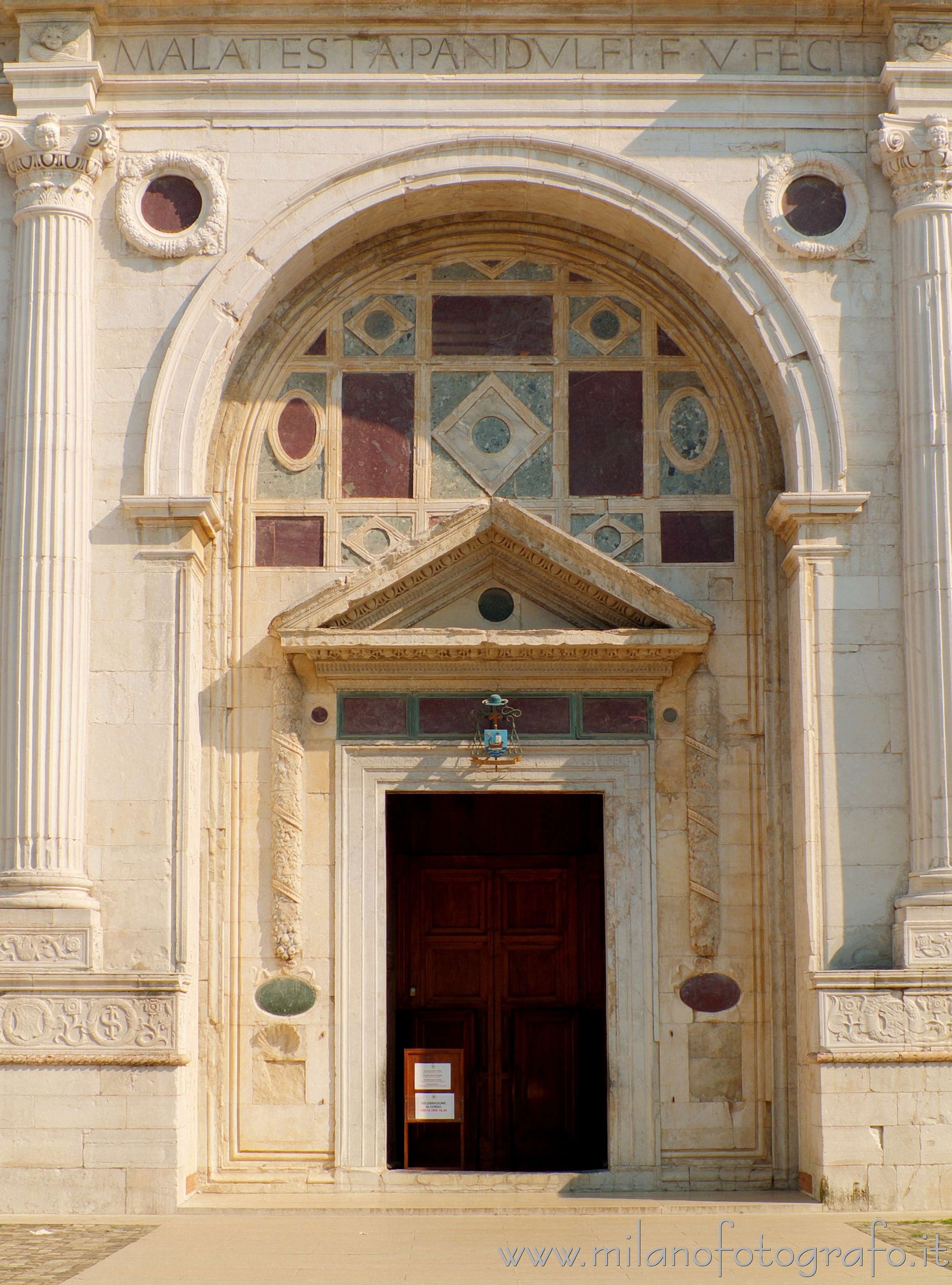 Rimini (Italy) - Entrance door of the Malatesta Temple